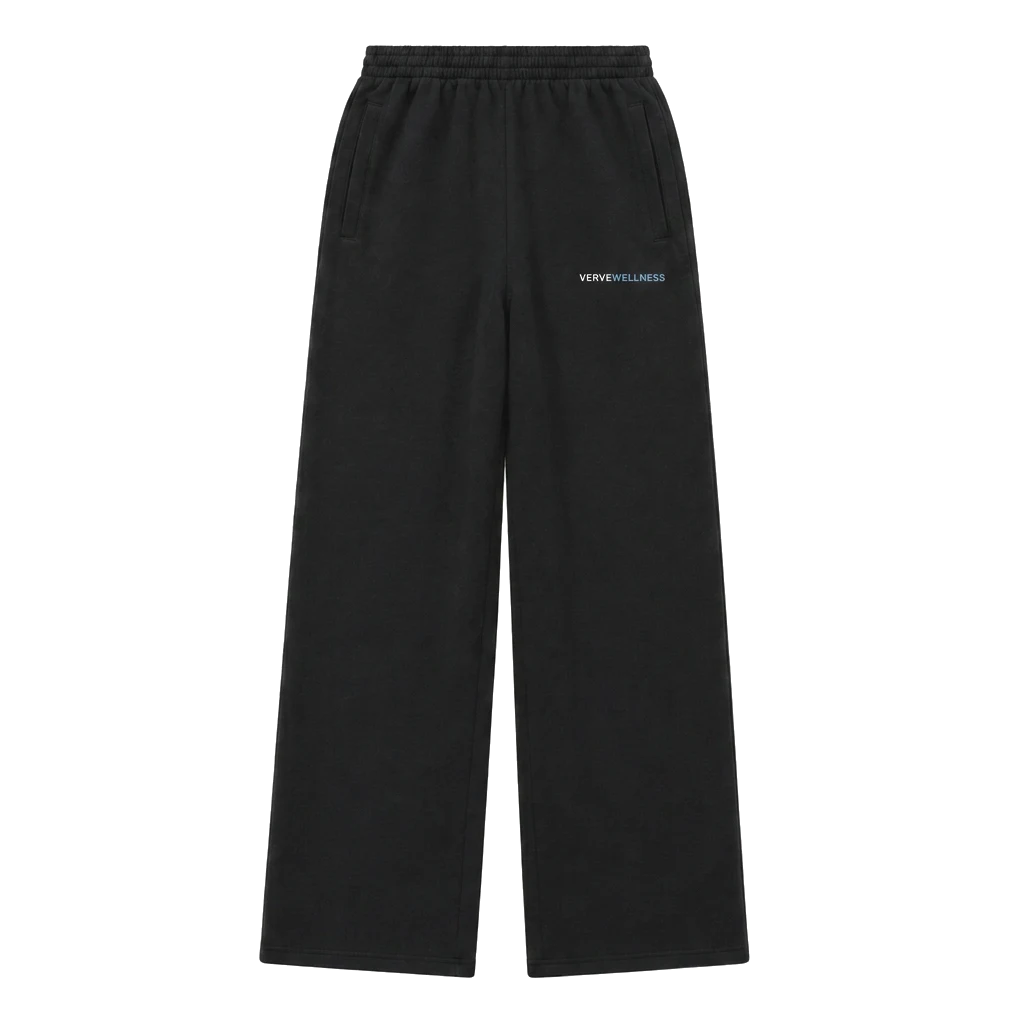 verve wellness black wide-leg sweatpants